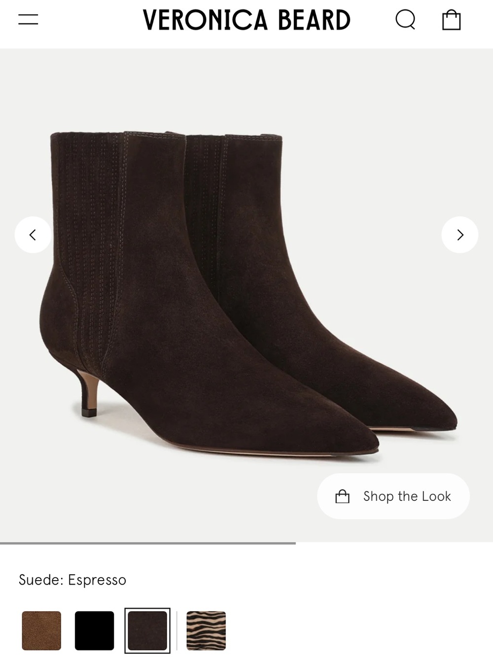 Veronica Beard Lisa Espresso suede 45mm kitten heel bootie size 8.5 NWTS